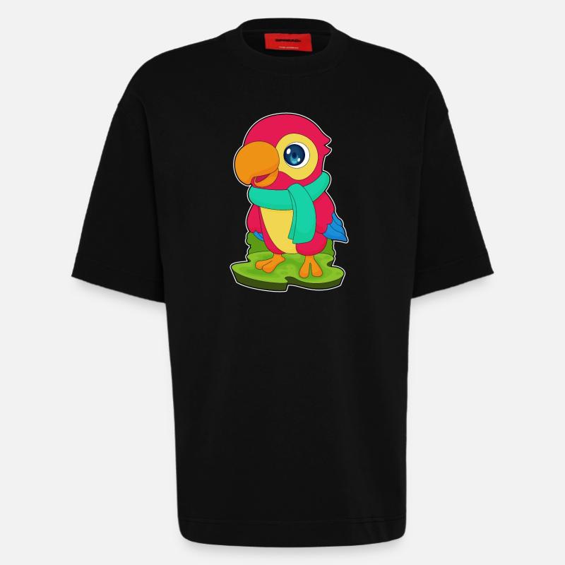 Écharpe d’hiver Parrot - T-shirt bio épais oversize fabriqué en UE - SOLID BLACK