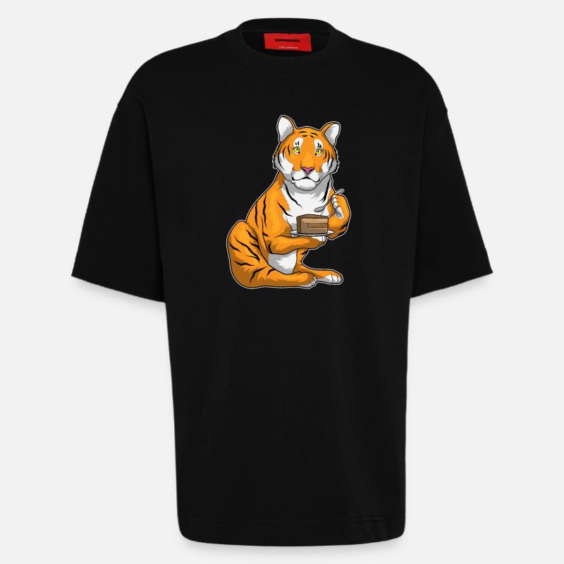 Tiger Cake - Heavyweight T-Shirt - made by SPREAD  - SOLID BLACK