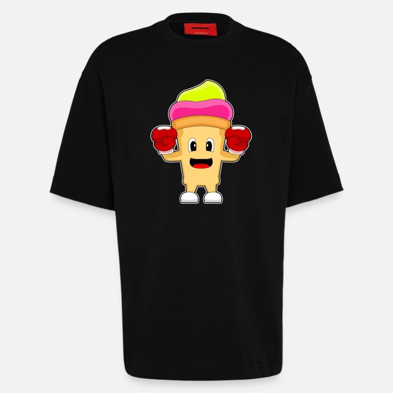 Eiscreme Boxer Boxhandschuhe Boxen - Heavyweight T-Shirt - made by SPREAD  - SOLID BLACK