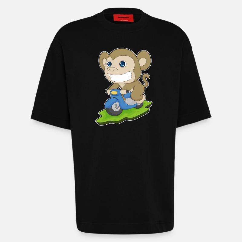 Affe Motorroller - Heavyweight T-Shirt - made by SPREAD  - SOLID BLACK
