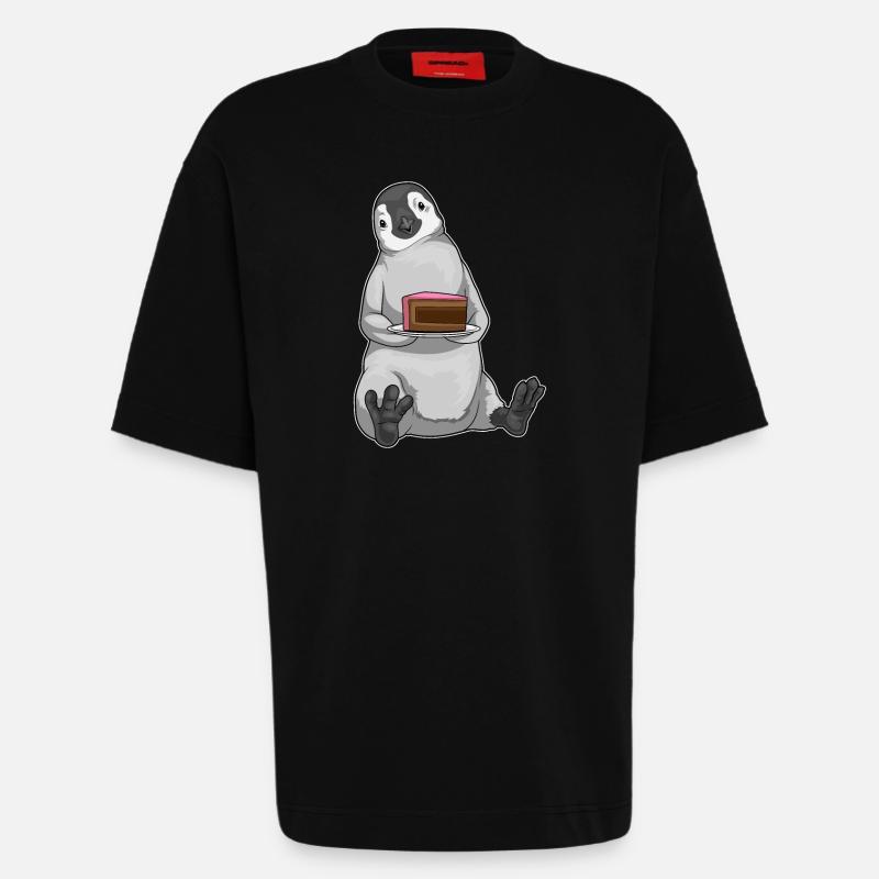 Pinguin Kuchen - Heavyweight T-Shirt - made by SPREAD  - SOLID BLACK