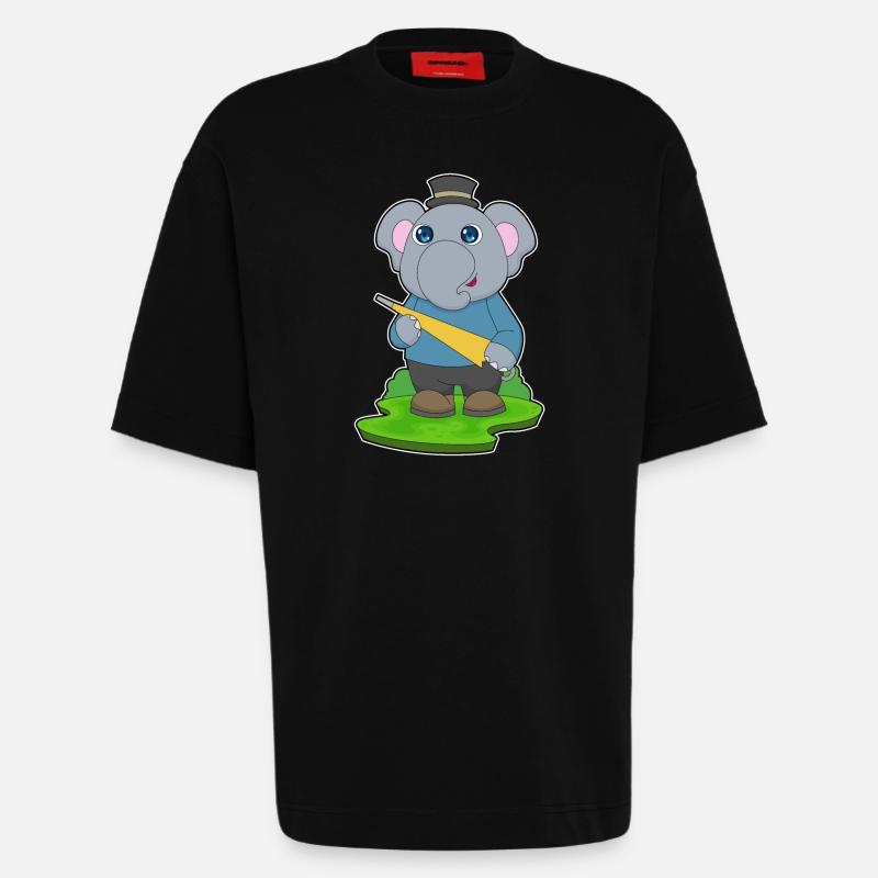 Elephant Rain Umbrella - Heavyweight T-Shirt - made by SPREAD  - SOLID BLACK