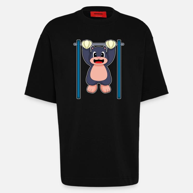 Mole Bodybuilder Pull-ups Bodybuilding - Heavyweight T-Shirt - made by SPREAD - SOLID BLACK
