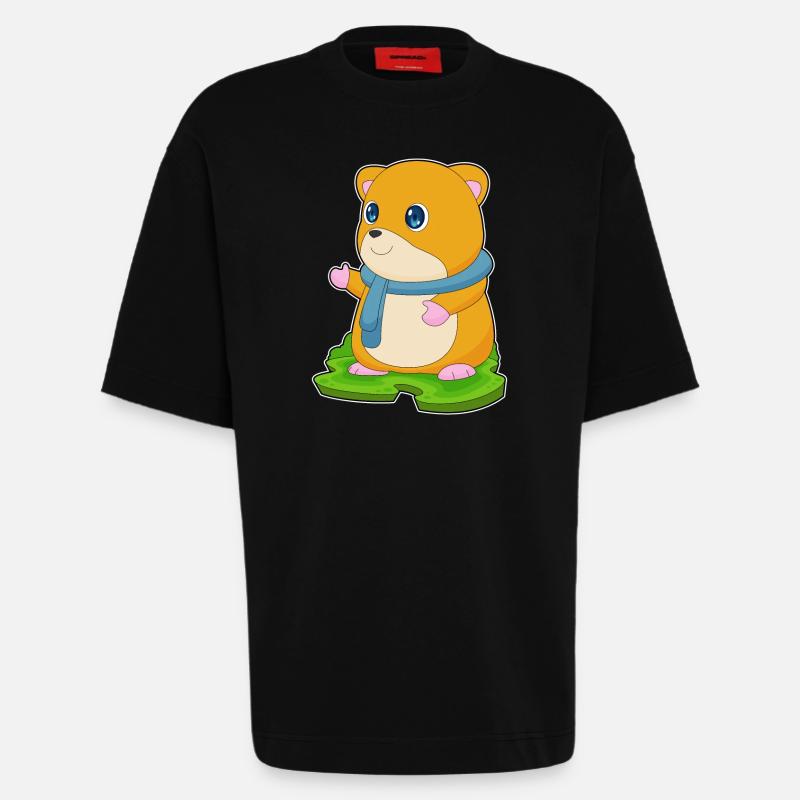 Écharpe Hamster - T-shirt bio épais oversize fabriqué en UE - SOLID BLACK