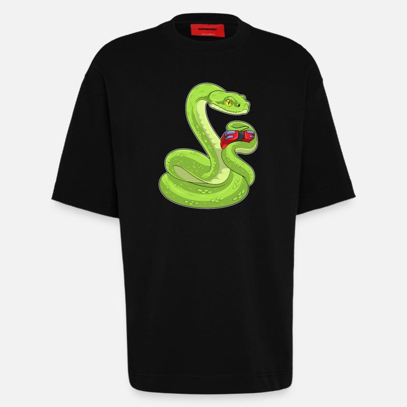 Snake Gamer Controller - Heavyweight T-Shirt - made by SPREAD - SOLID BLACK