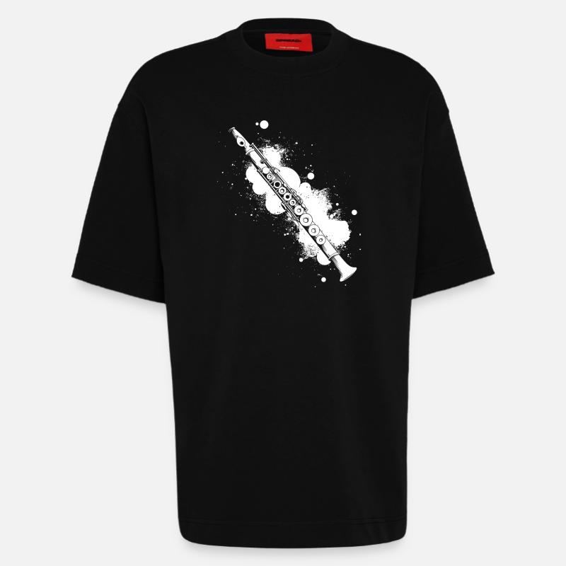 Flöte Graffiti - Heavyweight T-Shirt - made by SPREAD  - SOLID BLACK