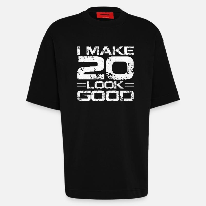 I make 20 look good - Heavyweight T-Shirt - made by SPREAD  - SOLID BLACK