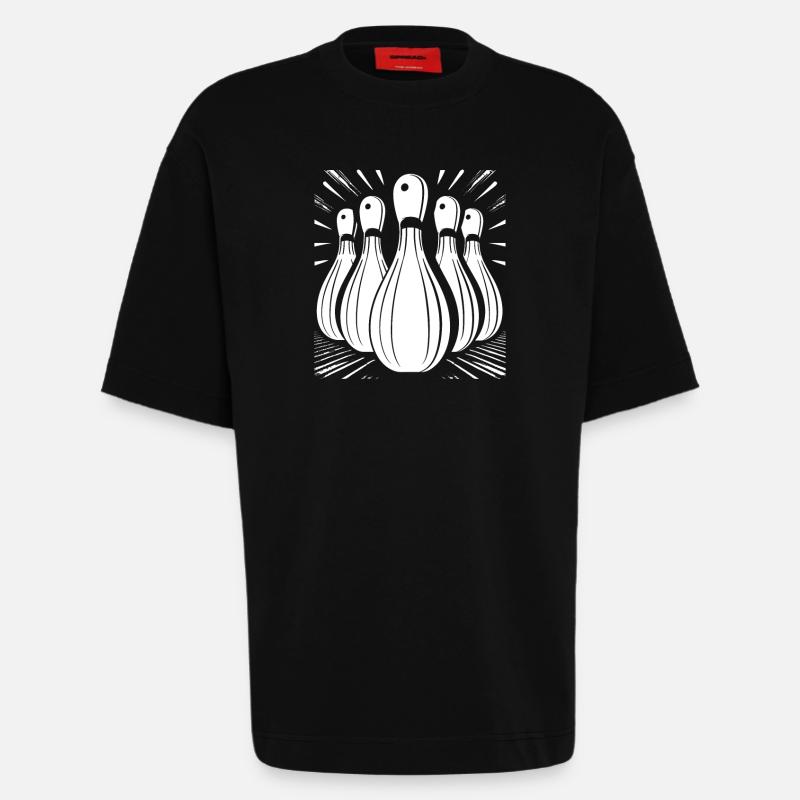 Graphiques de bowling - T-shirt bio épais oversize fabriqué en UE - SOLID BLACK