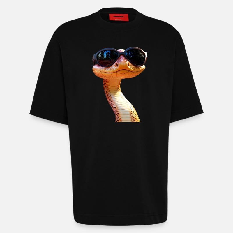 Schlange Python Kobra Mamba Klapperschlange Snake - Heavyweight T-Shirt - made by SPREAD  - SOLID BLACK
