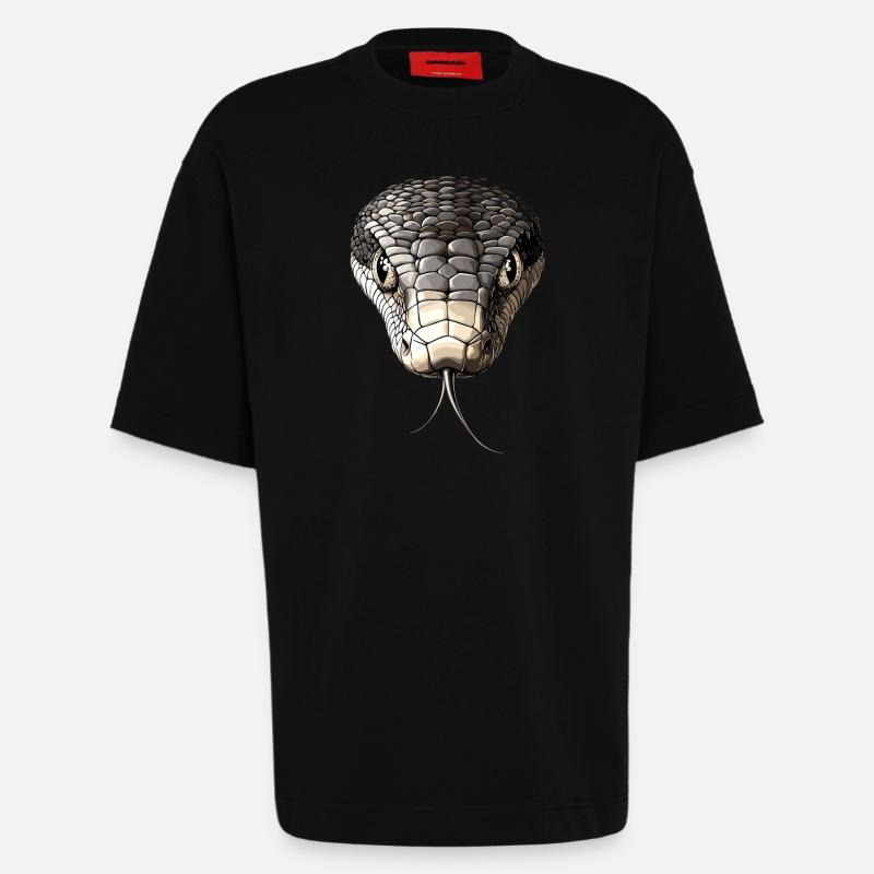 Schlange Python Kobra Mamba Klapperschlange Snake - Heavyweight T-Shirt - made by SPREAD  - SOLID BLACK