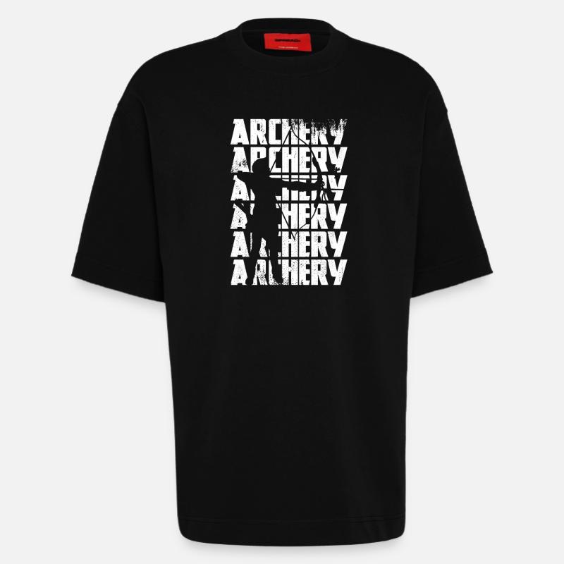 Bogenschießen - Heavyweight T-Shirt - made by SPREAD  - SOLID BLACK