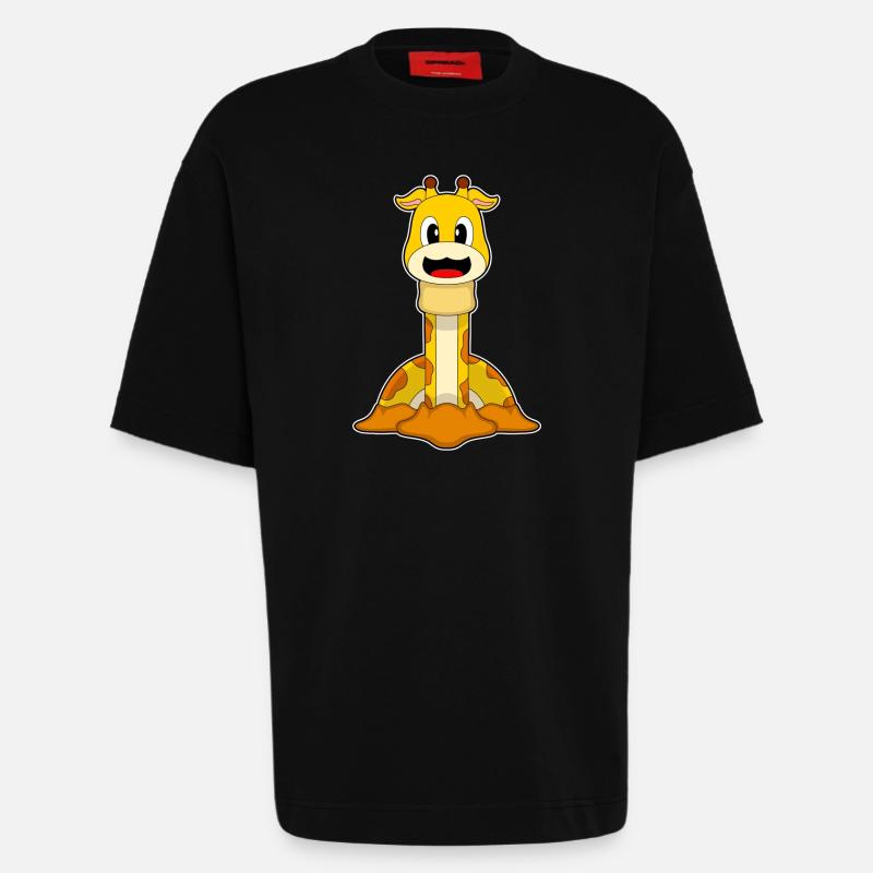 Ver girafe - T-shirt bio épais oversize fabriqué en UE - SOLID BLACK