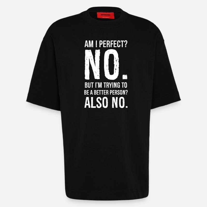Bin ich perfekt nein - Heavyweight T-Shirt - made by SPREAD  - SOLID BLACK