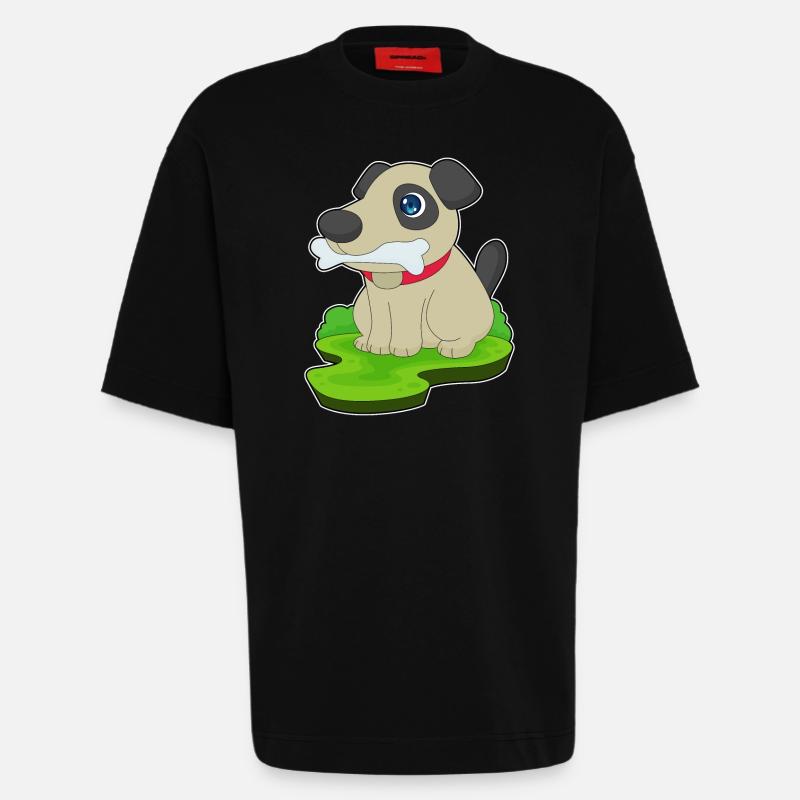 Dog Bones - Heavyweight T-Shirt - made by SPREAD  - SOLID BLACK