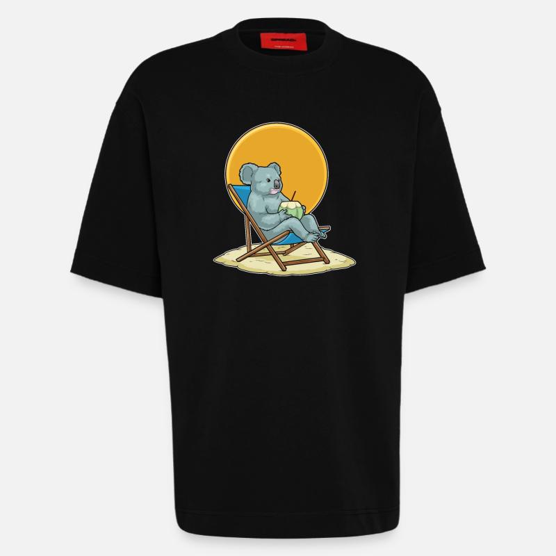 Koala Sommer Liege - Heavyweight T-Shirt - made by SPREAD - SOLID BLACK