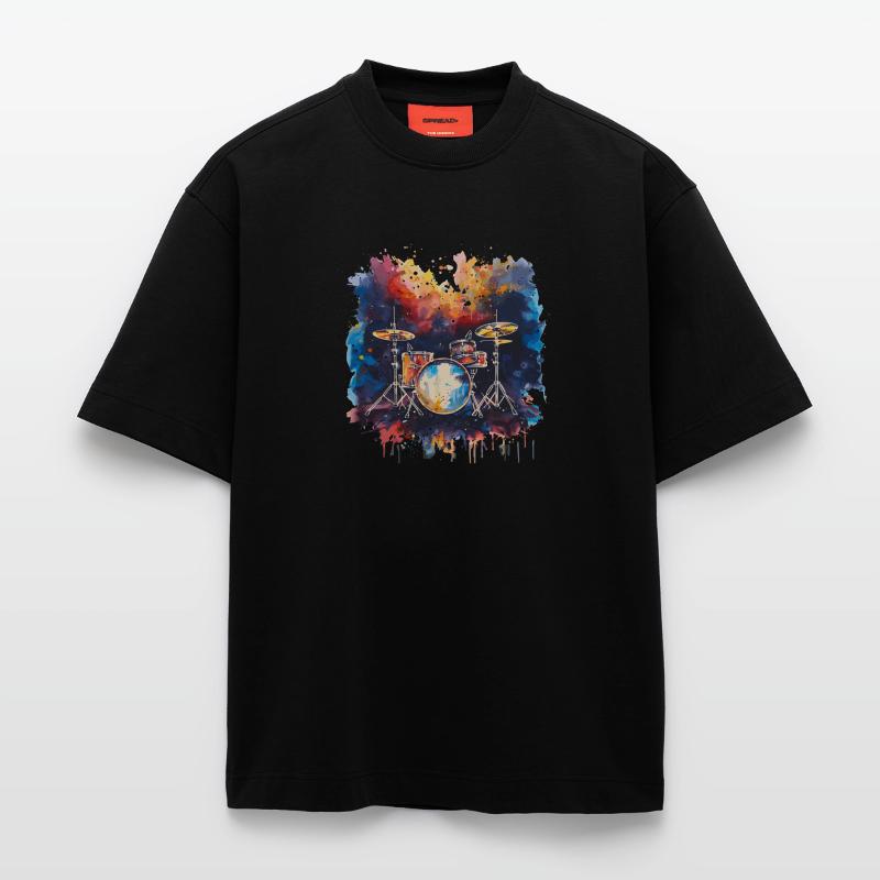 Drums Synthwave Heavyweight T-Shirt - made by SPREAD 