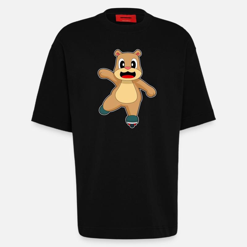 Bär Inline skating Inline skates - Heavyweight T-Shirt - made by SPREAD - SOLID BLACK