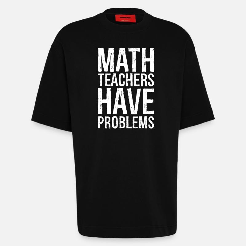 math teachers have problems - Heavyweight T-Shirt - made by SPREAD  - SOLID BLACK