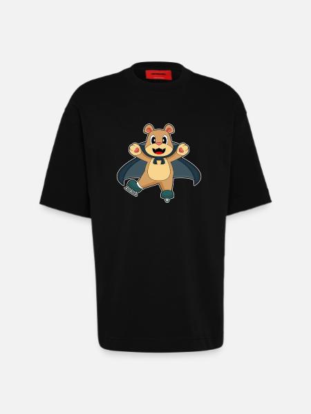 Bär Halloween Eislaufen - Heavyweight T-Shirt - made by SPREAD - SOLID BLACK