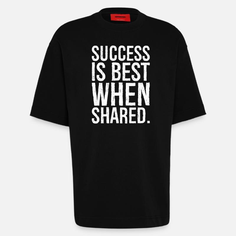 success is best when shared - Heavyweight T-Shirt - made by SPREAD  - SOLID BLACK