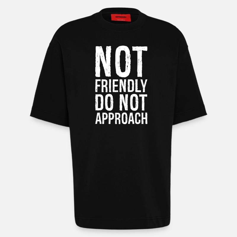 pas amical ne pas approcher - T-shirt bio épais oversize fabriqué en UE - SOLID BLACK