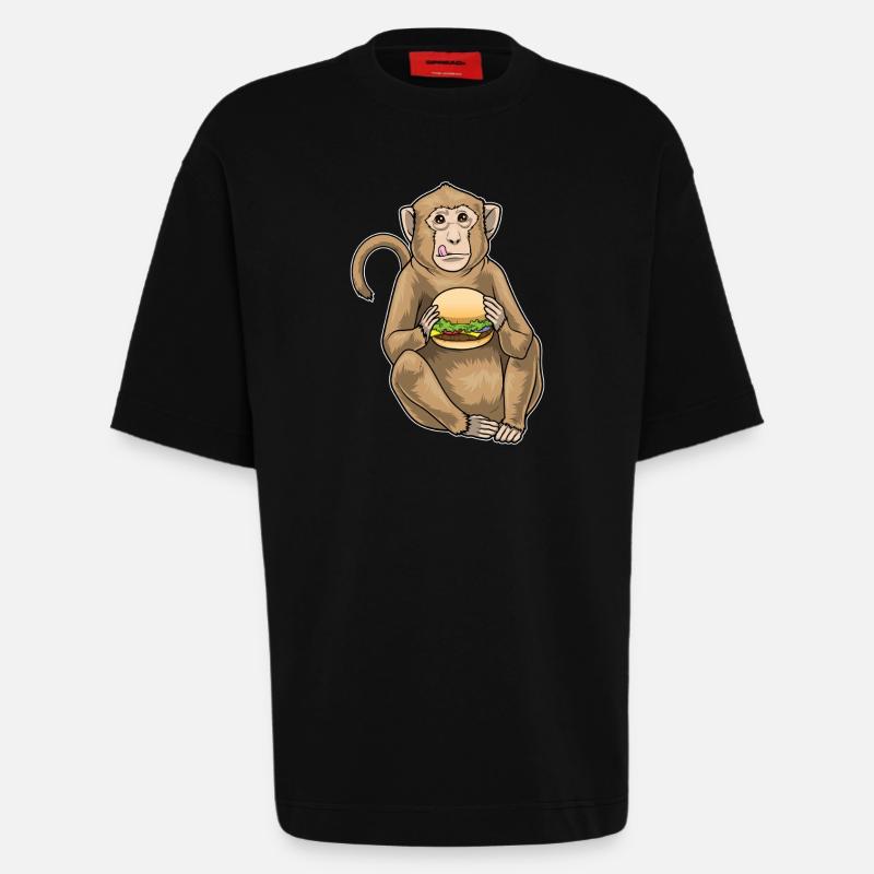 Affe Cheeseburger - Heavyweight T-Shirt - made by SPREAD  - SOLID BLACK