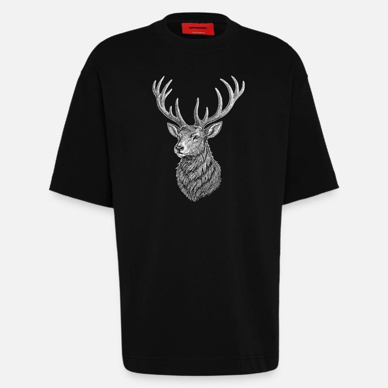 Cerf - T-shirt bio épais oversize fabriqué en UE - SOLID BLACK