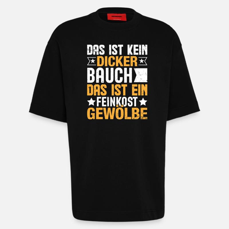 Das ist kein dicker Baucher - Heavyweight T-Shirt - made by SPREAD  - SOLID BLACK