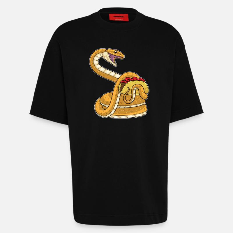 Snake Taco - Heavyweight T-Shirt - made by SPREAD  - SOLID BLACK