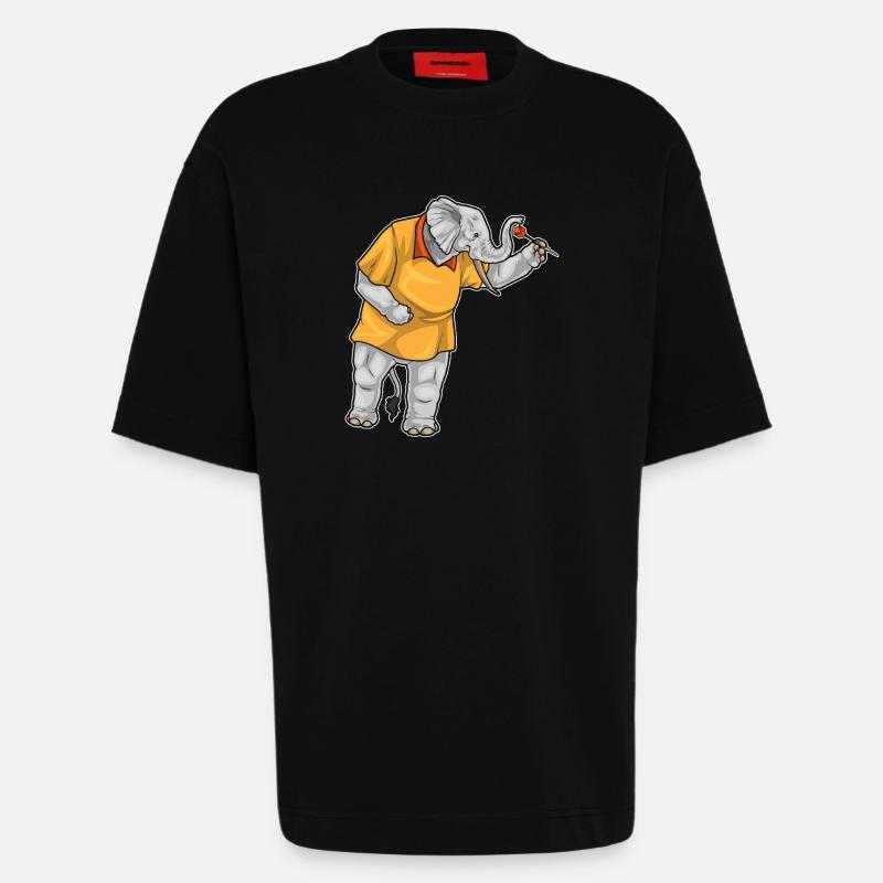Fléchette éléphant Fléchette - T-shirt bio épais oversize fabriqué en UE - SOLID BLACK