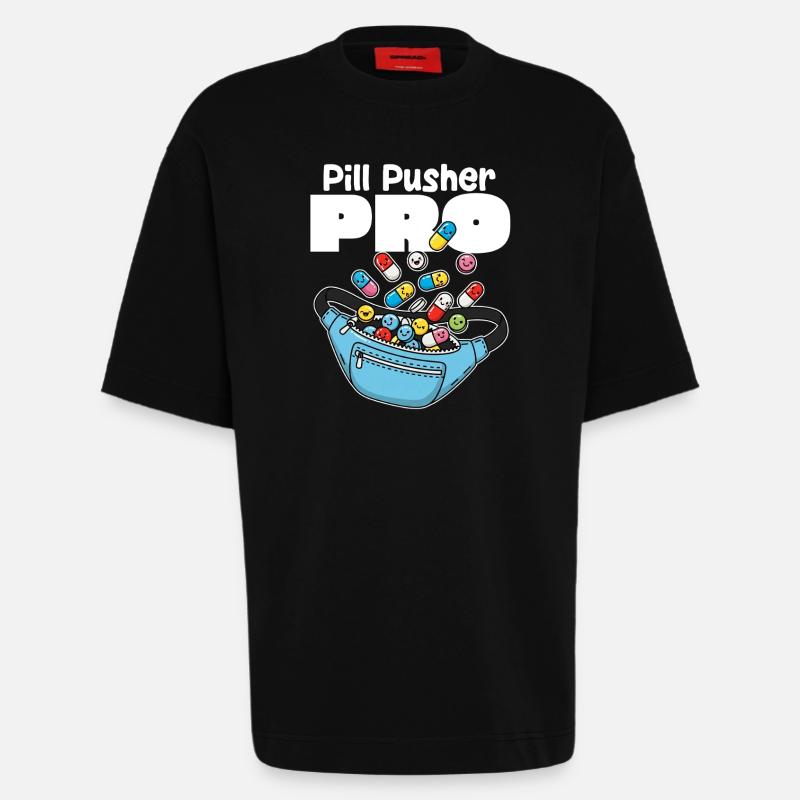 PILL PUSHER PRO - KRANKENSCHWESTER GESCHENK - Heavyweight T-Shirt - made by SPREAD - SOLID BLACK