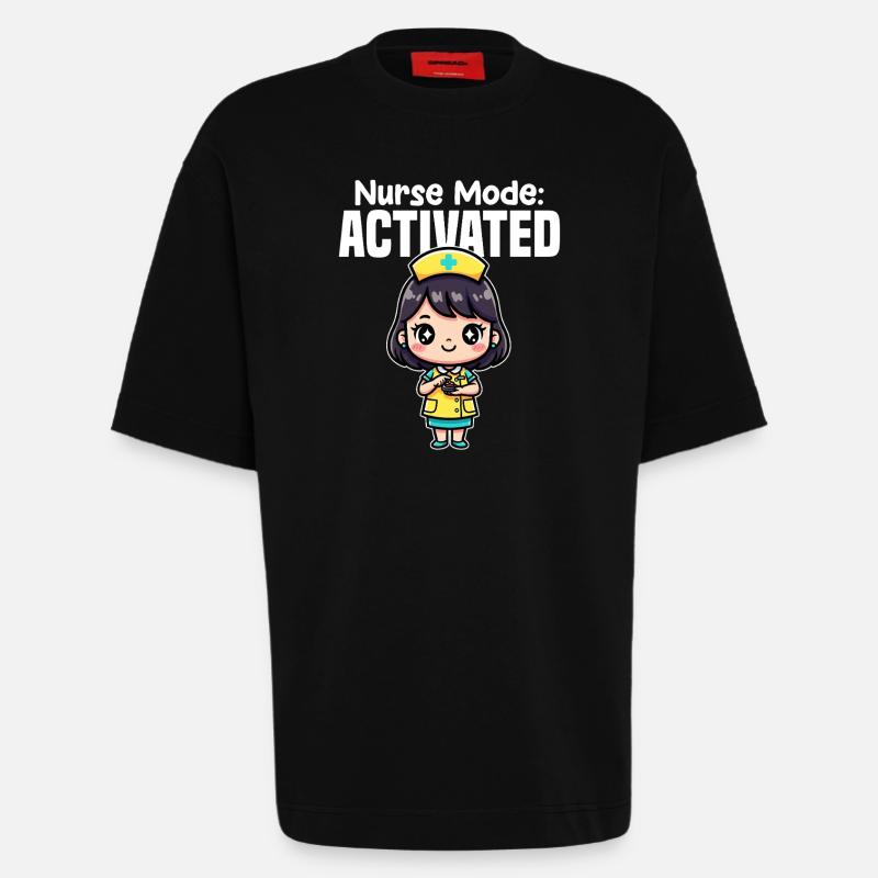 KRANKENSCHWESTER-MODUS AKTIVIERT - SCHWESTER-GESCHENK - Heavyweight T-Shirt - made by SPREAD  - SOLID BLACK