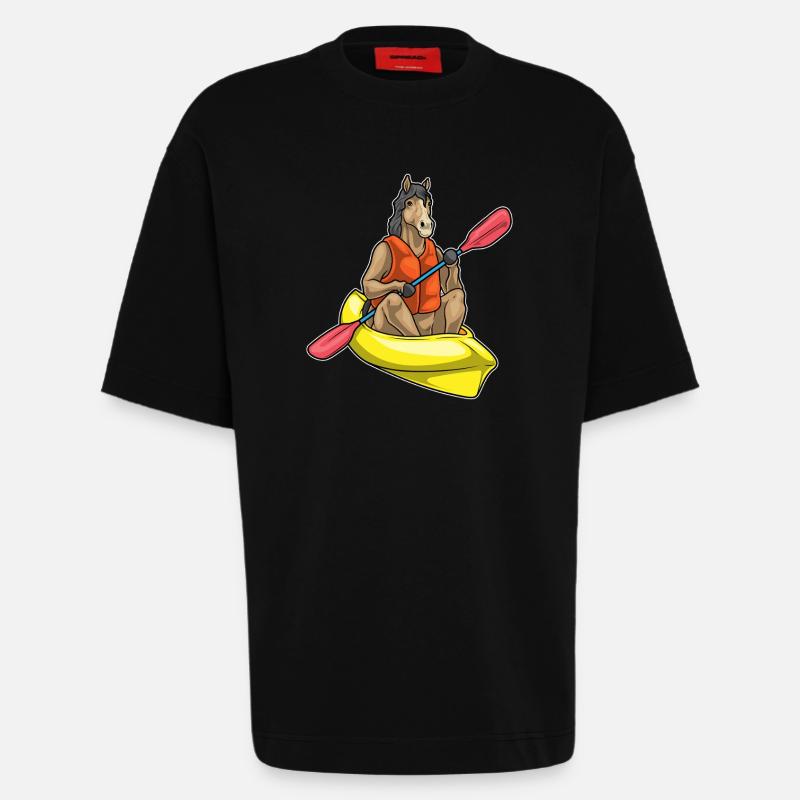 Pferd kleines Boot - Heavyweight T-Shirt - made by SPREAD  - SOLID BLACK