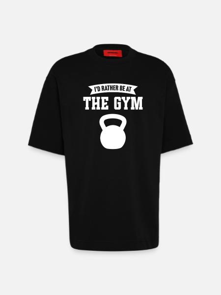 I'd rather be at the gym - Heavyweight T-Shirt - made by SPREAD - SOLID BLACK