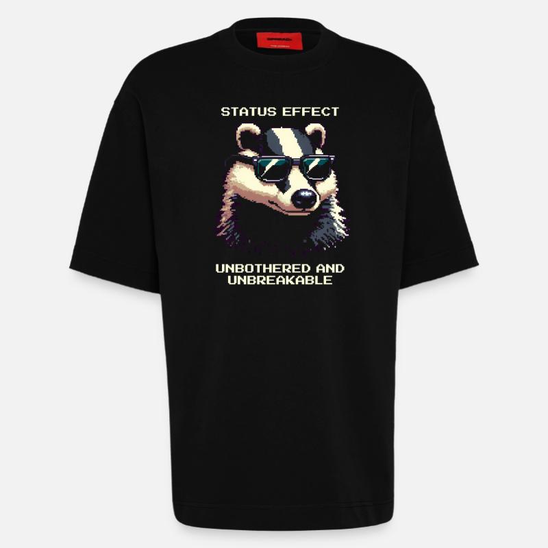 Status-Effekt: Unerschütterlich | Dachs Wald - Heavyweight T-Shirt - made by SPREAD - SOLID BLACK