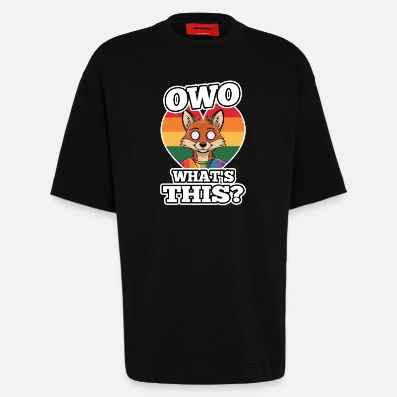 OwO Qu’est-ce que c’est ? - T-shirt bio épais oversize fabriqué en UE - SOLID BLACK