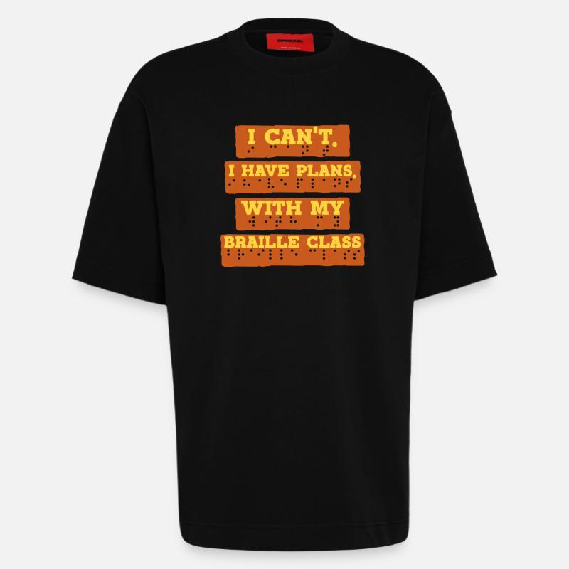 Braille Lehrer Blindenschrift Braille Class - Heavyweight T-Shirt - made by SPREAD  - SOLID BLACK