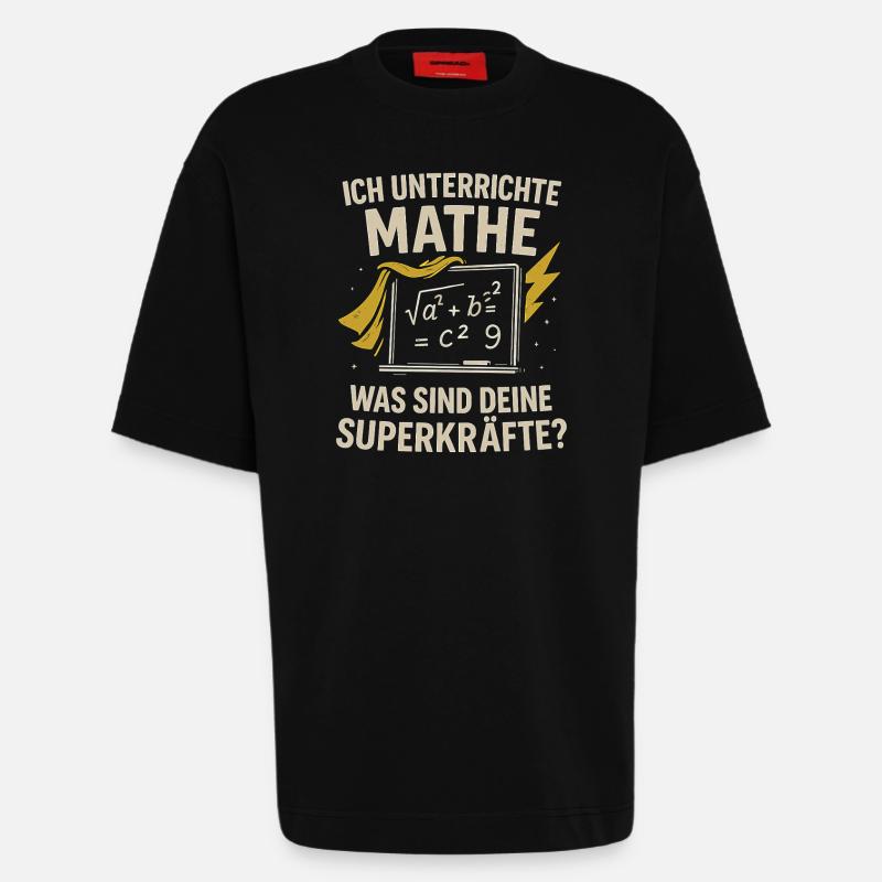 I teach math – your superpowers? - Heavyweight T-Shirt - made by SPREAD - SOLID BLACK