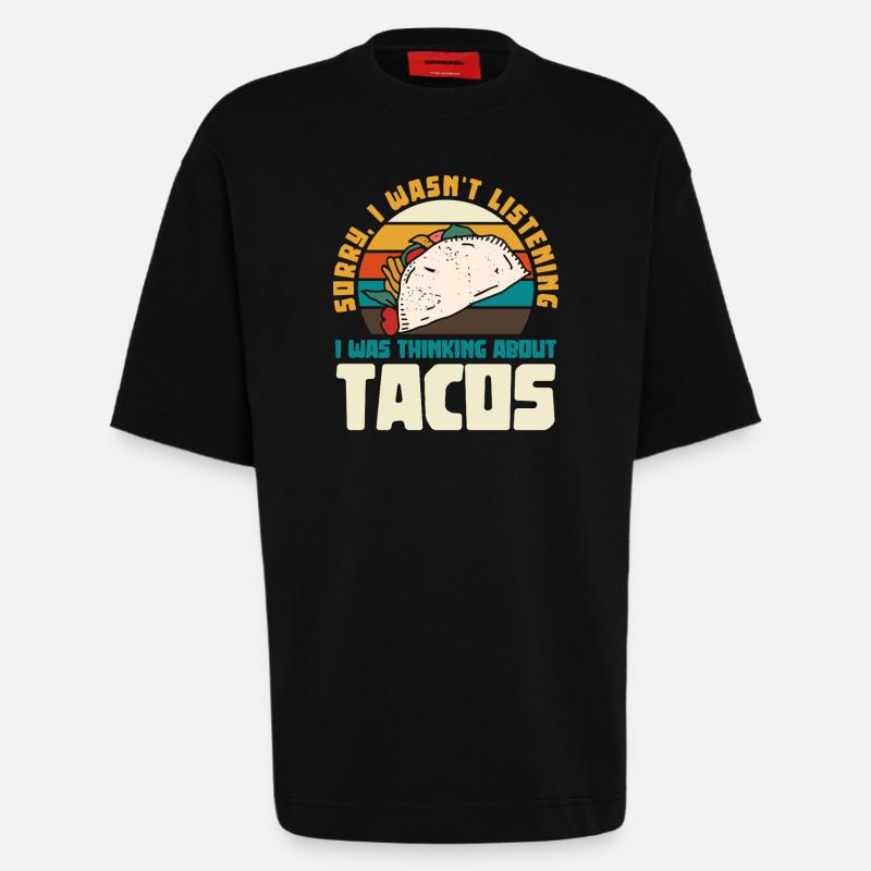 Später Taco Gedankengang Retro Design - Heavyweight T-Shirt - made by SPREAD  - SOLID BLACK