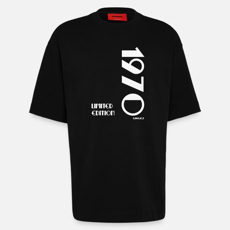 Edition limitée 1970 - T-shirt bio épais oversize fabriqué en UE - SOLID BLACK