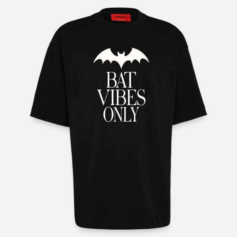 Bat Vibes Only – Goth Statement - Heavyweight T-Shirt - made by SPREAD  - SOLID BLACK