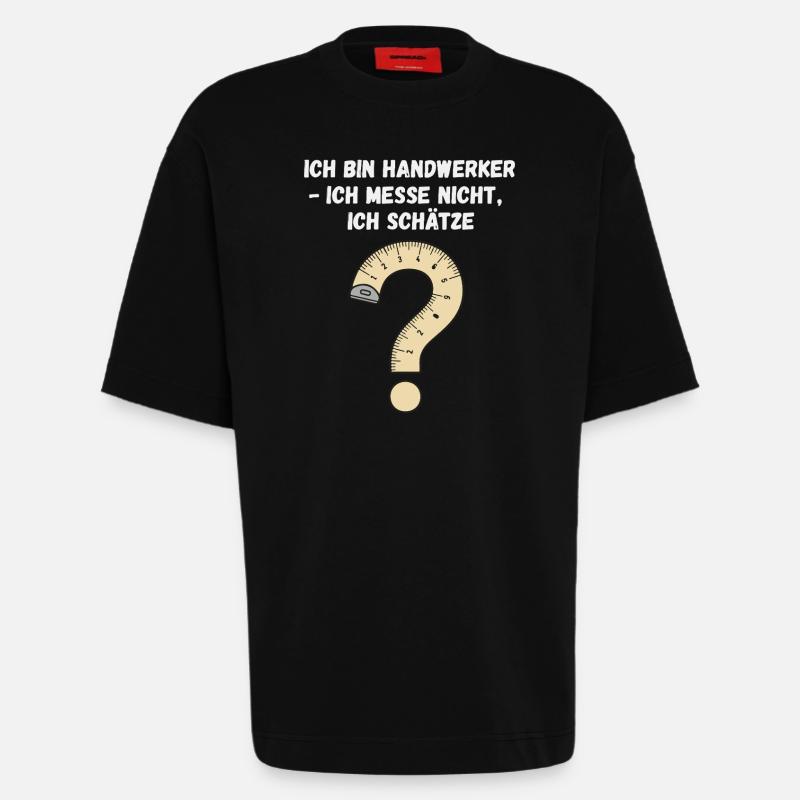 Handwerker Spruch Messband - Heavyweight T-Shirt - made by SPREAD  - SOLID BLACK