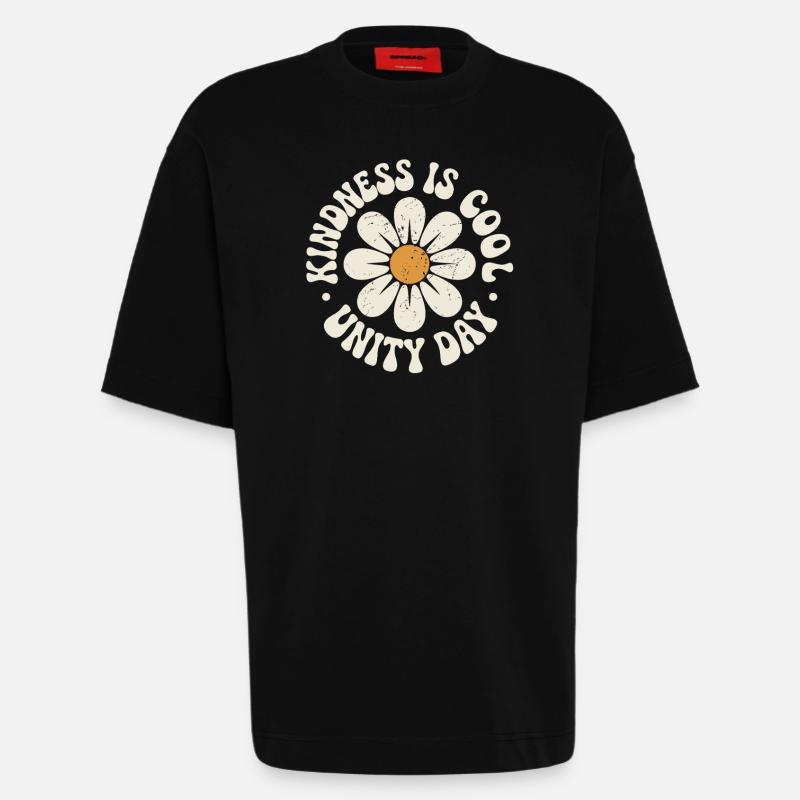 Freundlichkeit Ist Cool Retro Schöne Botschaft - Heavyweight T-Shirt - made by SPREAD  - SOLID BLACK