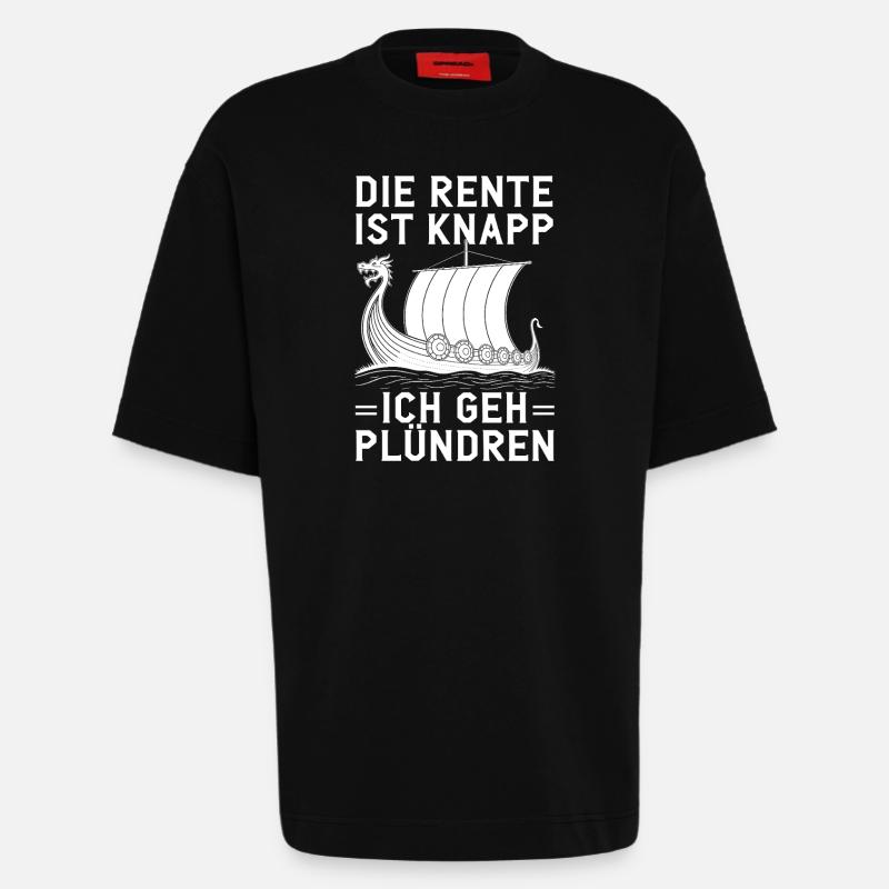 Rente Knapp Wikinger Plünderer - Heavyweight T-Shirt - made by SPREAD  - SOLID BLACK