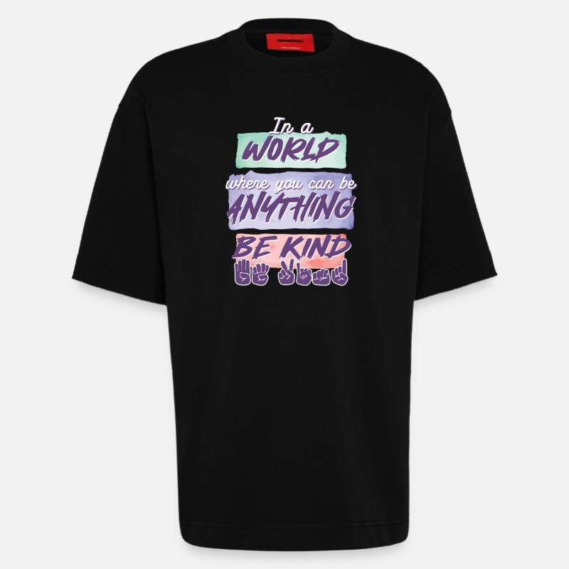 ASL Dolmetscher Gebärdensprache - Heavyweight T-Shirt - made by SPREAD  - SOLID BLACK