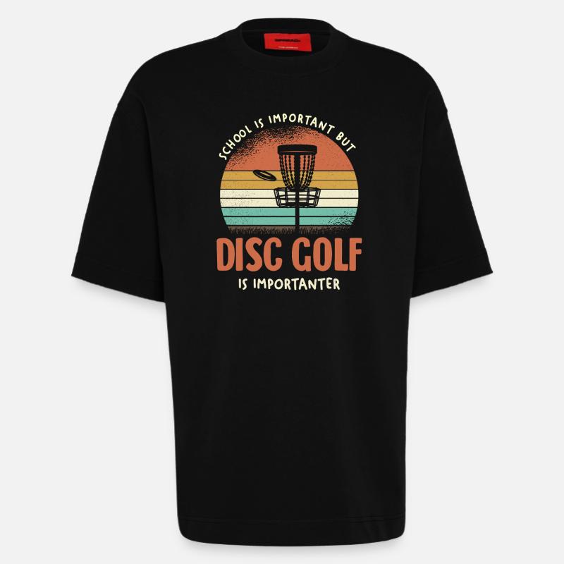 Retro Disc Golf Is Important - Heavyweight T-Shirt - made by SPREAD  - SOLID BLACK