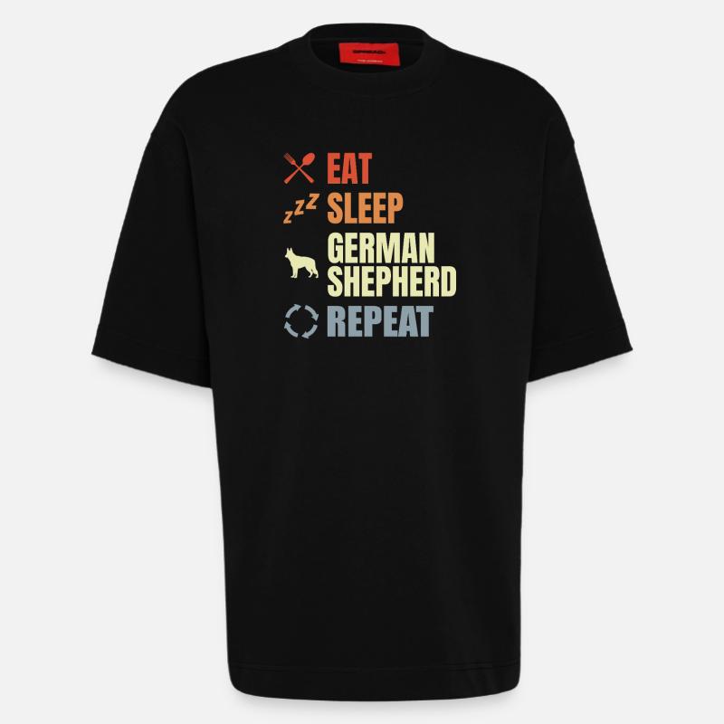 Schäferhund Routine - Heavyweight T-Shirt - made by SPREAD  - SOLID BLACK