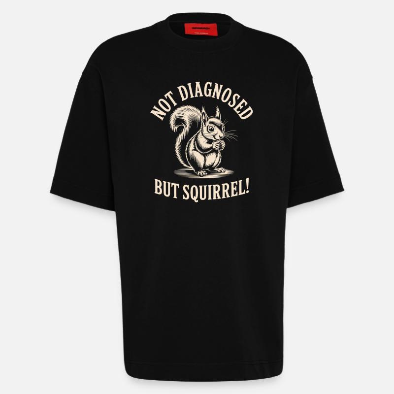 Nicht diagnostiziert, aber Eichhörnchen! - Heavyweight T-Shirt - made by SPREAD  - SOLID BLACK