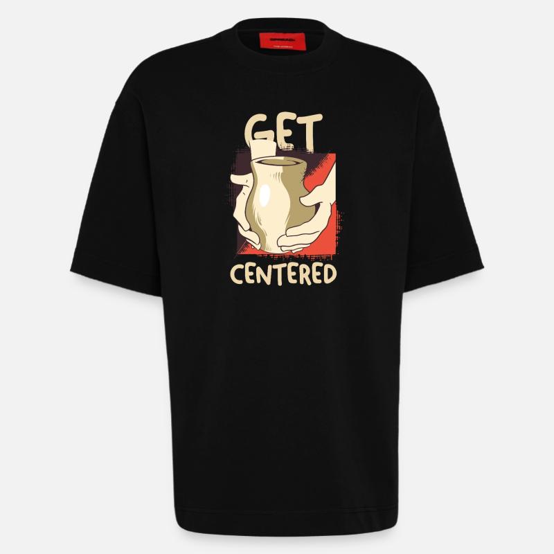 Get Centered Kaffeemoment - Heavyweight T-Shirt - made by SPREAD  - SOLID BLACK