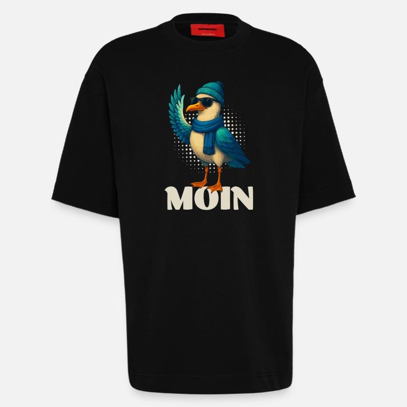 Coole Möwe - Moin - Heavyweight T-Shirt - made by SPREAD  - SOLID BLACK